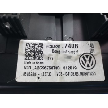 Recambio de cuadro instrumentos para volkswagen polo (6c1) a-polo referencia OEM IAM 6C0920740B  