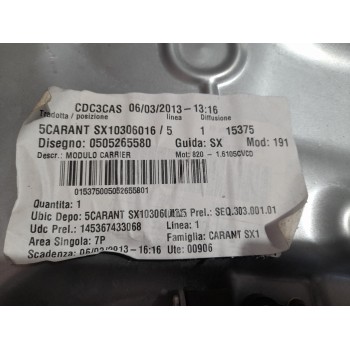 Recambio de elevalunas delantero izquierdo para alfa romeo giulietta (191) 1.6 jtdm cat referencia OEM IAM 0505265580  