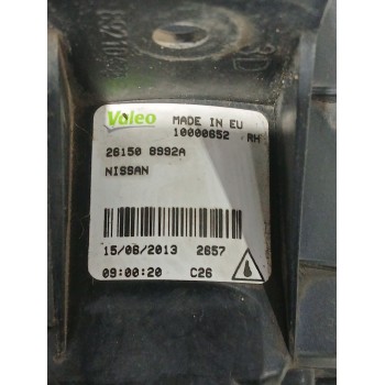 Recambio de faro antiniebla derecho para nissan qashqai i (j10, nj10) 1.5 dci referencia OEM IAM 261508992A  