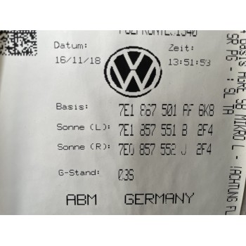 Recambio de techo interior para volkswagen transporter t6 t6 caravelle trendline referencia OEM IAM 7E1867501  