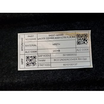 Recambio de cubrecarter para hyundai i20 (bc3) essence mild-hybrid referencia OEM IAM 84227Q0080  