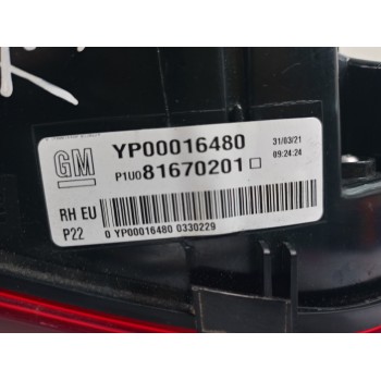 Recambio de piloto trasero derecho interior para opel grandland x opel 2020 referencia OEM IAM YP00016480  