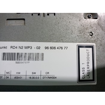 Recambio de sistema audio / radio cd para peugeot 407 2.0 16v cat referencia OEM IAM 9660647677  