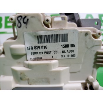 Recambio de cerradura puerta trasera derecha para audi a6 berlina (4f2) 2.4 referencia OEM IAM 4F0839016  