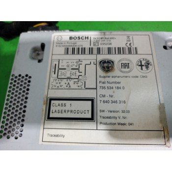 Recambio de sistema audio / radio cd para fiat 500 cabrio (150) lounge referencia OEM IAM 7355341840  