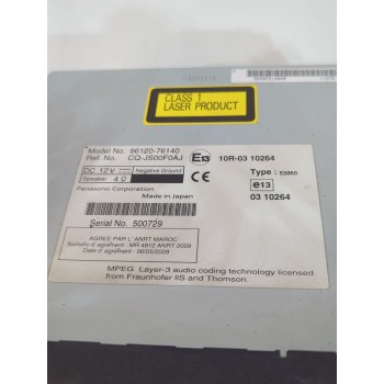 Recambio de sistema audio / radio cd para lexus ct (zwa10_) 200h (zwa10_) referencia OEM IAM 8612076140/CQJS00F0AJ  