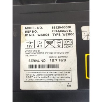 Recambio de sistema audio / radio cd para toyota avensis (_t25_) 1.8 (zzt251_) referencia OEM IAM 8612005080  