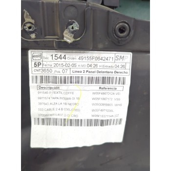 Recambio de guarnecido puerta delantera derecha para seat leon (5f1) 1.6 tdi referencia OEM IAM 5F4867132  