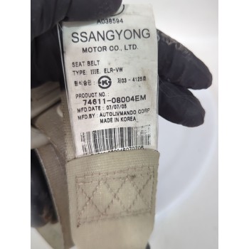 Recambio de cinturon seguridad delantero derecho para ssangyong rexton / rexton ii (gab_) 2.7 xdi referencia OEM IAM 7461108004E