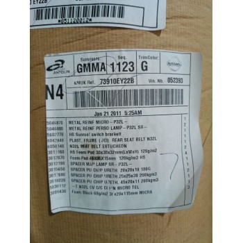 Recambio de techo interior para nissan qashqai i (j10, nj10) 1.5 dci referencia OEM IAM 73910JD13B  
