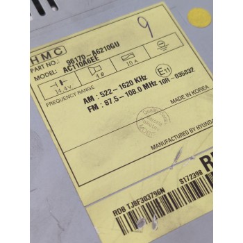Recambio de sistema audio / radio cd para hyundai referencia OEM IAM 96170A6210GU  