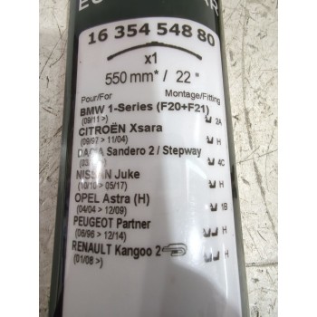 Recambio de escobilla limpia para peugeot referencia OEM IAM 1635454880  
