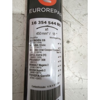 Recambio de escobilla limpia para citroën referencia OEM IAM 1635454880  