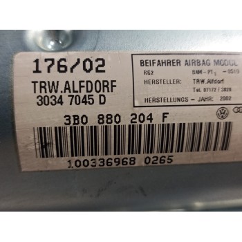 Recambio de airbag delantero derecho para volkswagen passat berlina (3b3) advance referencia OEM IAM 3B0880204F  