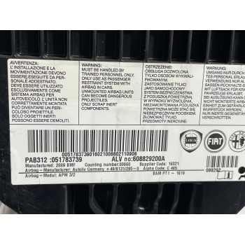 Recambio de airbag delantero derecho para fiat 500 cabrio (150) aniversario referencia OEM IAM 051783739  