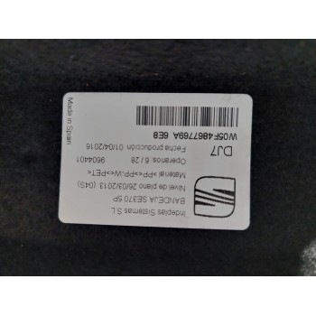 Recambio de bandeja trasera para seat leon (5f1) referencia OEM IAM W05F4867769A  