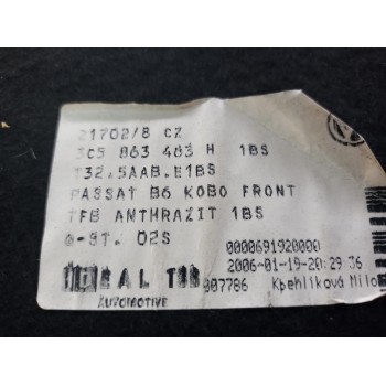 Recambio de suelo maletero para volkswagen passat berlina (3c2) 2.0 tdi referencia OEM IAM 3C5863463H  