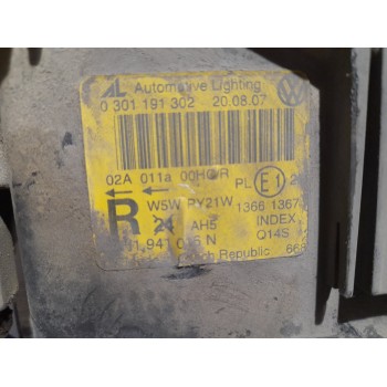 Recambio de faro derecho para volkswagen t5 bus 1.9 tdi cat (axb) referencia OEM IAM 0301191302  