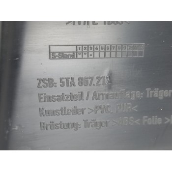 Recambio de guarnecido puerta trasera derecha para volkswagen touran (5t1) advance bmt referencia OEM IAM 5TA867212  